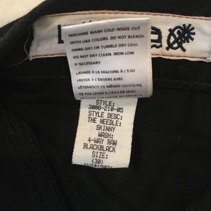 HIROSHI KATO NEEDLE SKINNY DENIM JEANS BLACK RAW